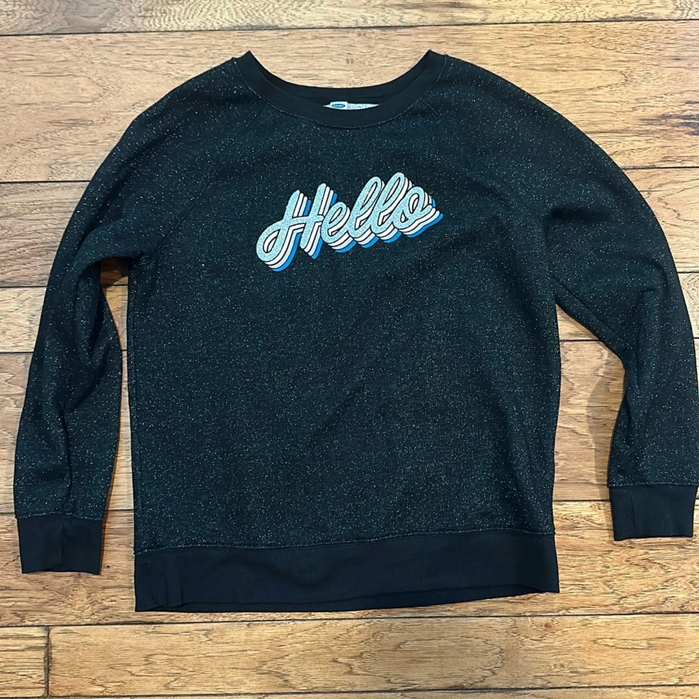 Old Navy Sparkle "hello" sweater